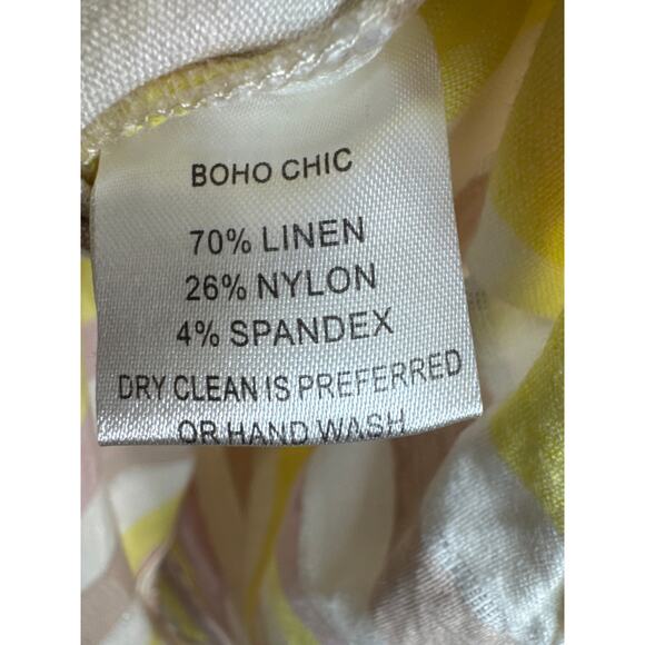 Boho Chic Linen Nylon Blend Striped Dress with Side Pockets – Size XS - Picture 5 of 7